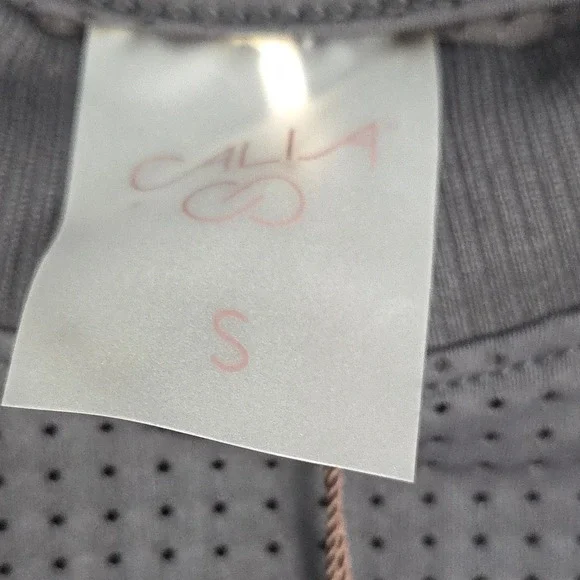 CALIA Womens Open Mesh Mock Neck Tank Top Black Workout Athletic Small Gym New - Picture 10 of 13